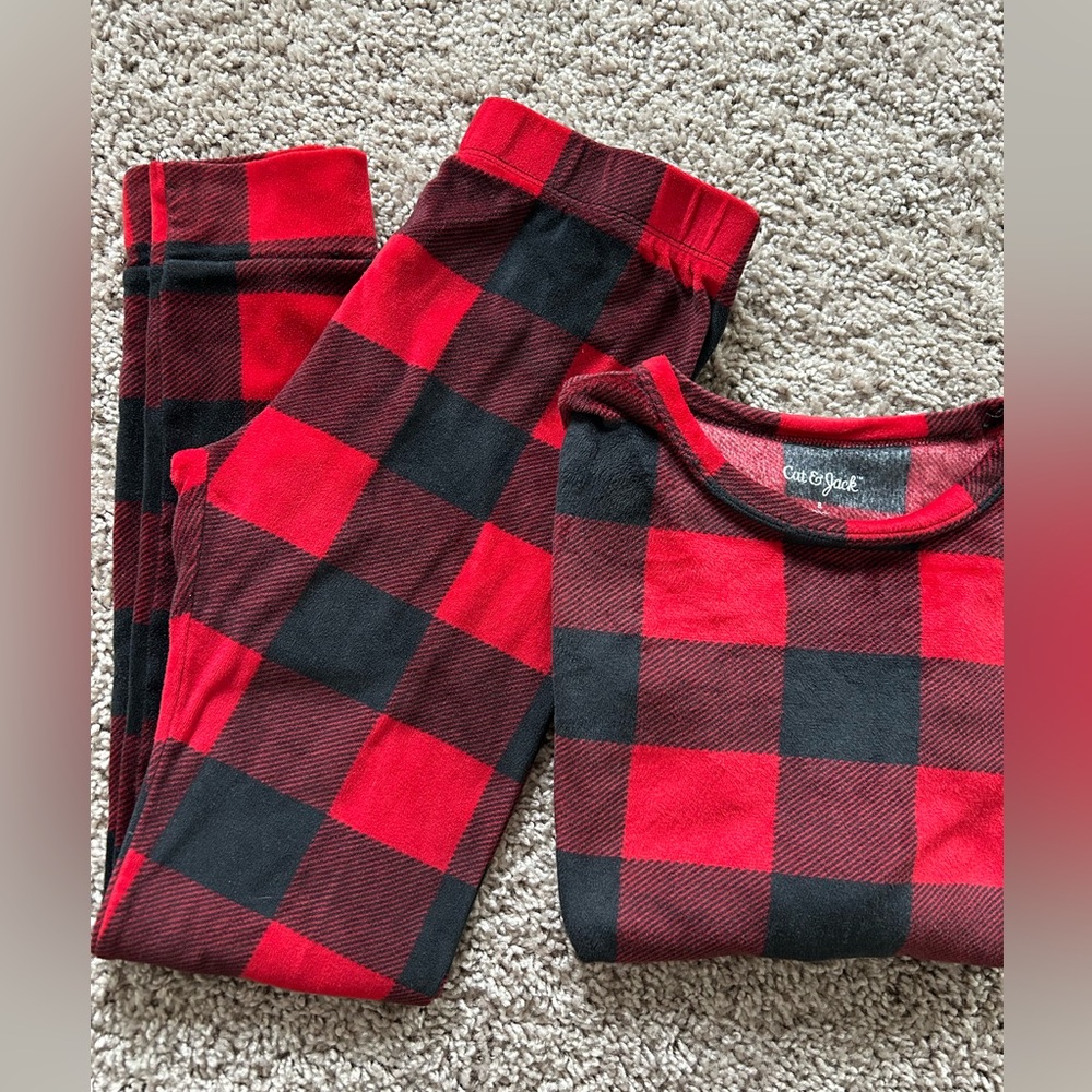 Buffalo check fleece pajamas